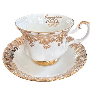 Vintage Royal Albert 50th Golden Anniversary Teacup & Saucer Set